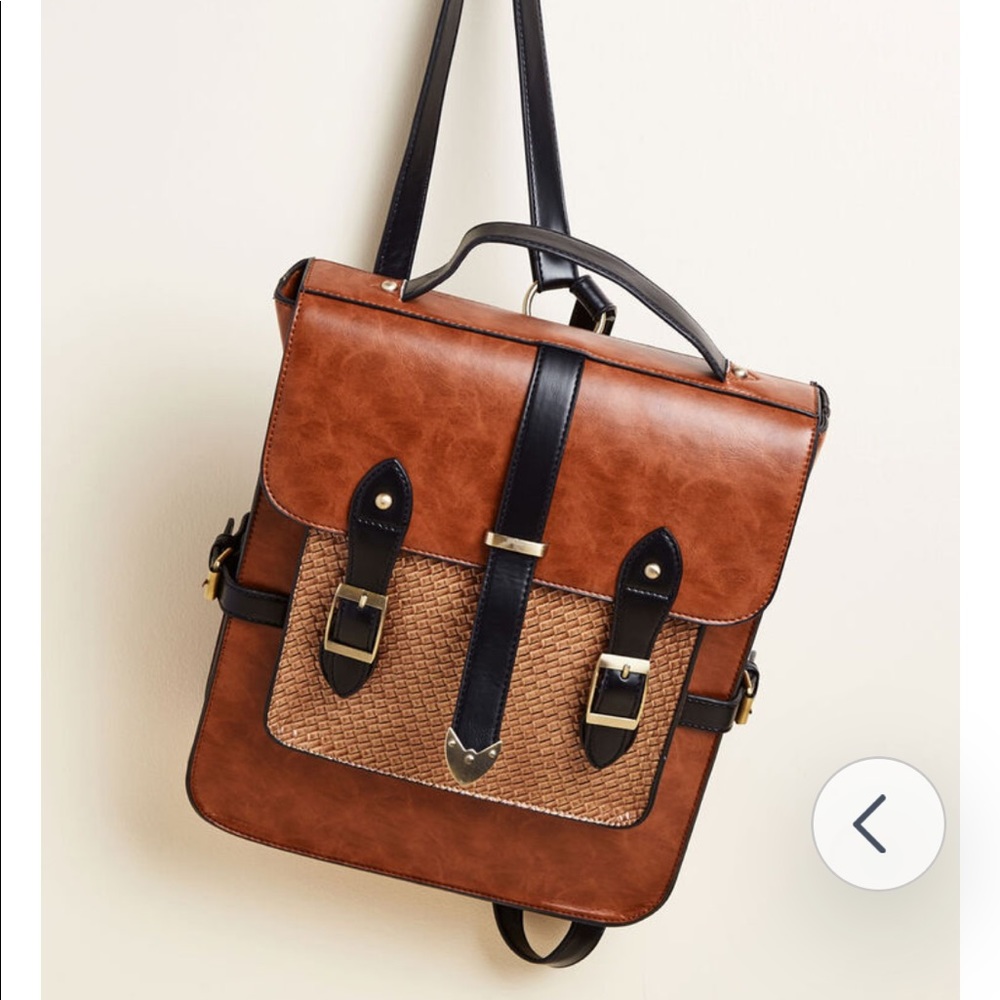 Faux Leather Brown Backpack